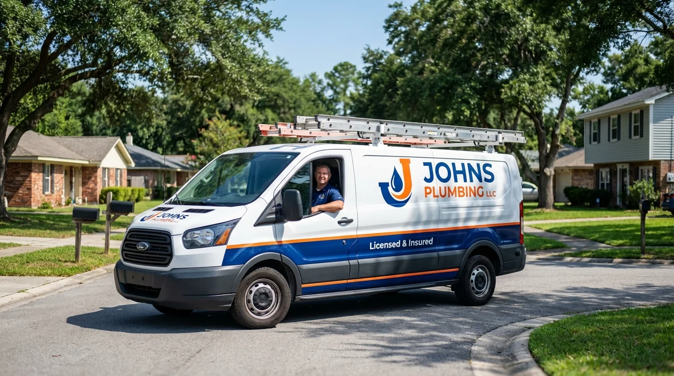 Johns Plumbing LLC service van in Trenton, NE